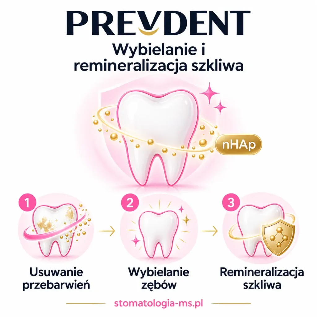 PREVDENT – wybielanie zębów w Szczecinie Infografika PREVDENT: usuwanie przebarwień, wybielanie zębów i remineralizacja szkliwa